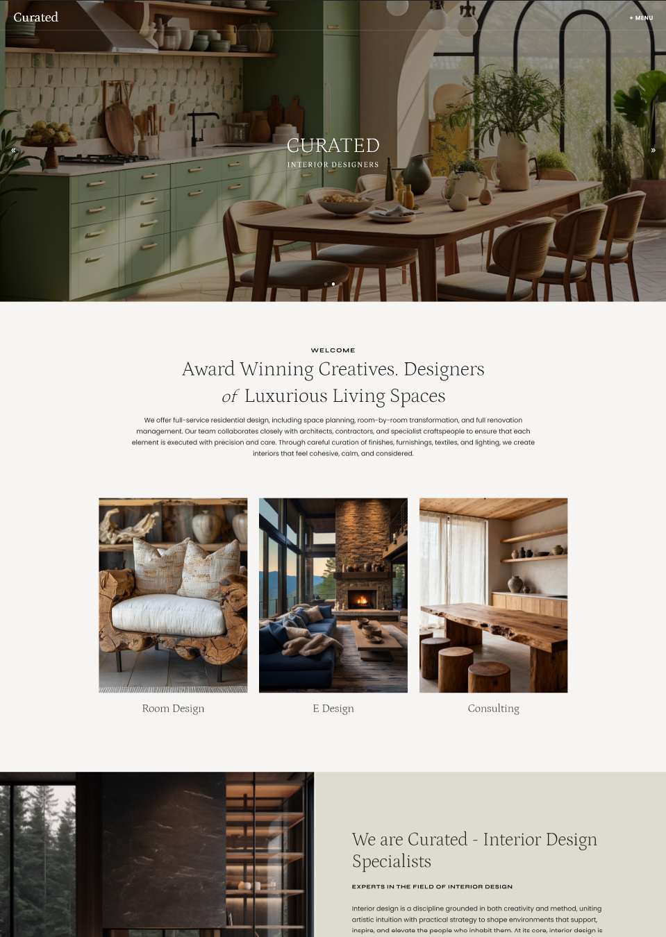Curated Interior Design Divi 5 Child Theme